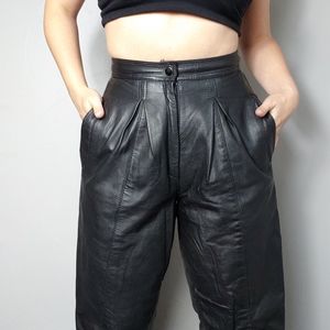 Choses vintage 80s pleated front leather pants